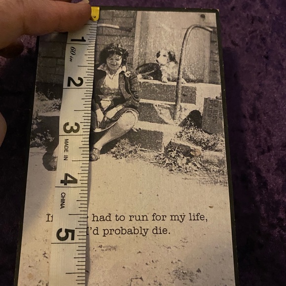 Funny Black and White Wall Decor Shelf Decor “If I ever had to run…” old photo - Picture 5 of 6